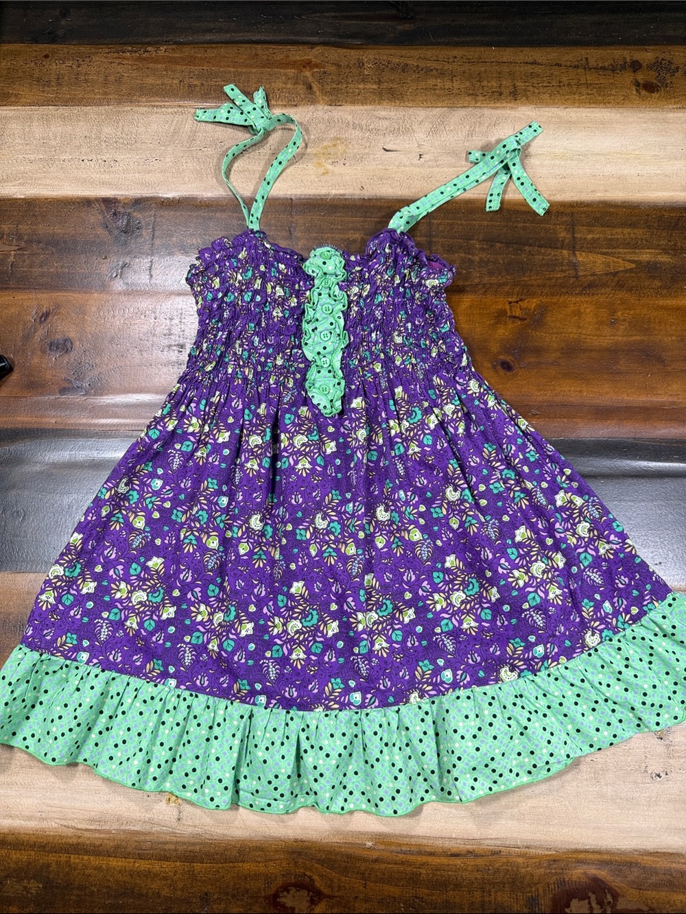 Xhilaration Girls' Purple & Mint Floral Sundress